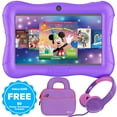 thumbnail image 1 of Contixo 7" Kids Tablet Bundle, 50 FREE Disney eBooks, Learning Android Tablet for kids 3-12, 32GB, Parental Controls, Kid-Proof Case with Kickstand, Includes Headphones, Carrying Case - Purple, 1 of 9