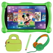 Contixo 7" Kids Tablet Bundle, Kids Ages 3-12, 50 FREE Disney Storybooks, Educational Android Tablet, 32GB, STEM Learning, Parental Controls, Includes Kid-Safe Headphones & Case - Green