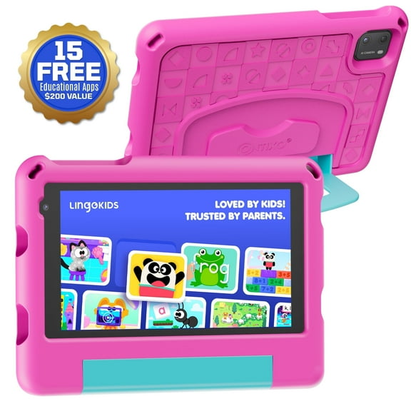 Contixo 7" Kids Tablet with Epic! & Lingokids, 32GB Educational Android Tablet with Parental Controls & Kid-Proof Case,Pink