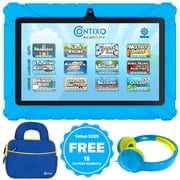 Contixo Kids Tablets Bundle, 7-Inch Android Tablet with Headphones and Sleeve Case, 32GB, Blue