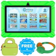 Contixo Kids Tablets Bundle, 7-Inch Android Tablet with Headphones and Sleeve Case, 32GB, Green