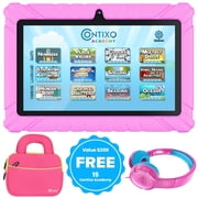 Contixo Kids Tablets Bundle, 7-Inch Android Tablet with Headphones and Sleeve Case, 32GB, Pink