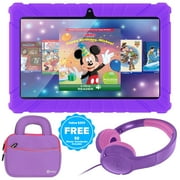 Contixo 7" Tablet Bundle, Kids Ages 3-7, 50 FREE Disney eBooks, STEM Learning, Headphones & Sleeve Case, Android Tablet, Parental Controls - Green