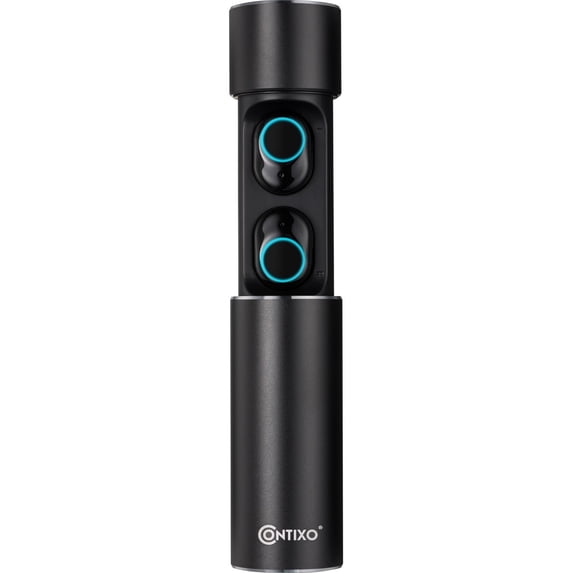 Contixo B1 True Wireless Earbuds, Bluetooth Headphones Noise Cancelling Earbuds with Charging Case, Gray