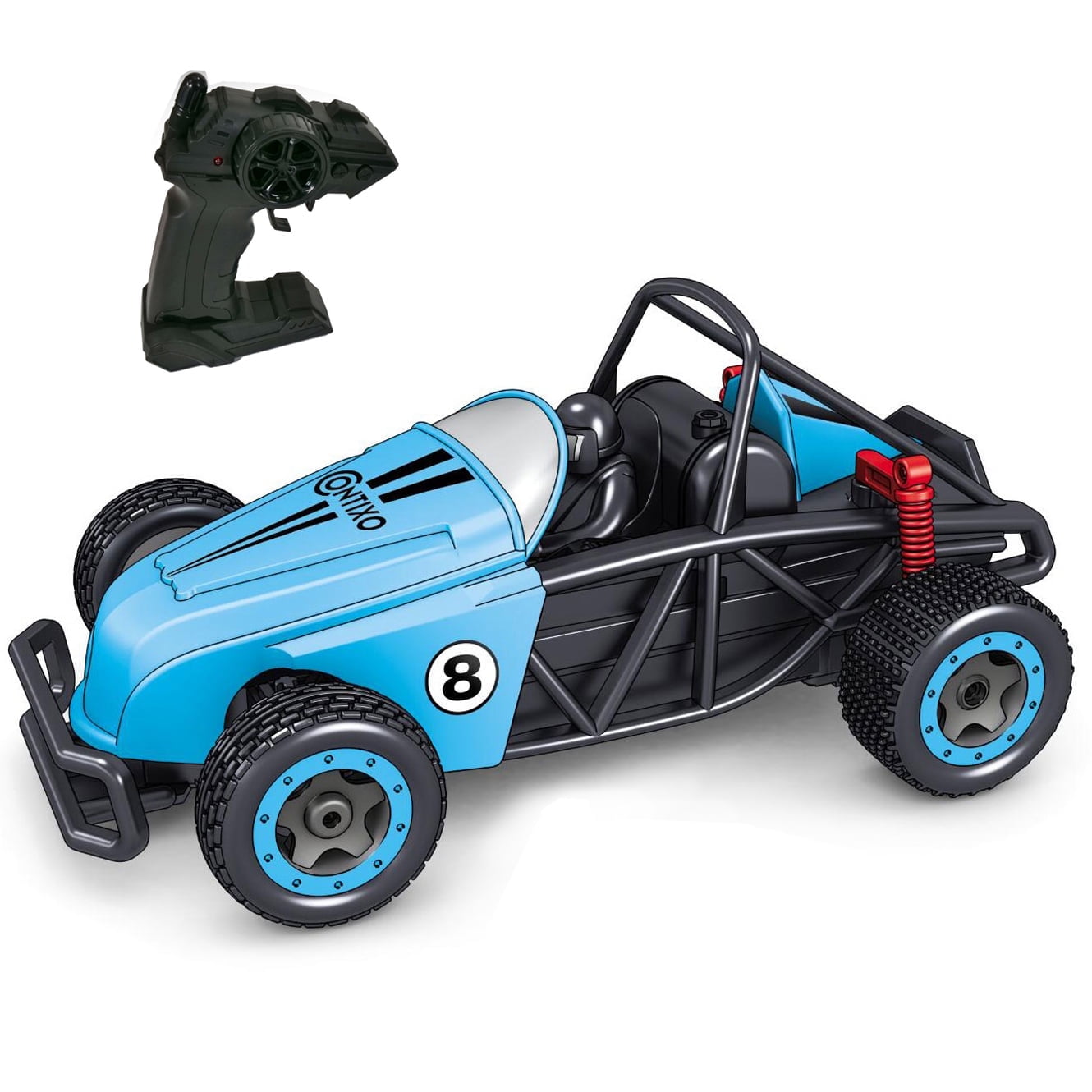 Contixo Buggy RC Car, Dual-Speed, 1:14 Scale, Remote Control Car,4WD, All-Terrain, 2.4GHz, Race & Drift Car, Toys for Kids - Blue