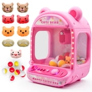 Contixo CM2 Pink Tabletop Claw Machine for Kids Ages 3+, Mini Arcade Prize Grabber Game with LED, Music, 360 Light-Up Joystick, Coin-Operated Play, Plush Toys & Capsules Included