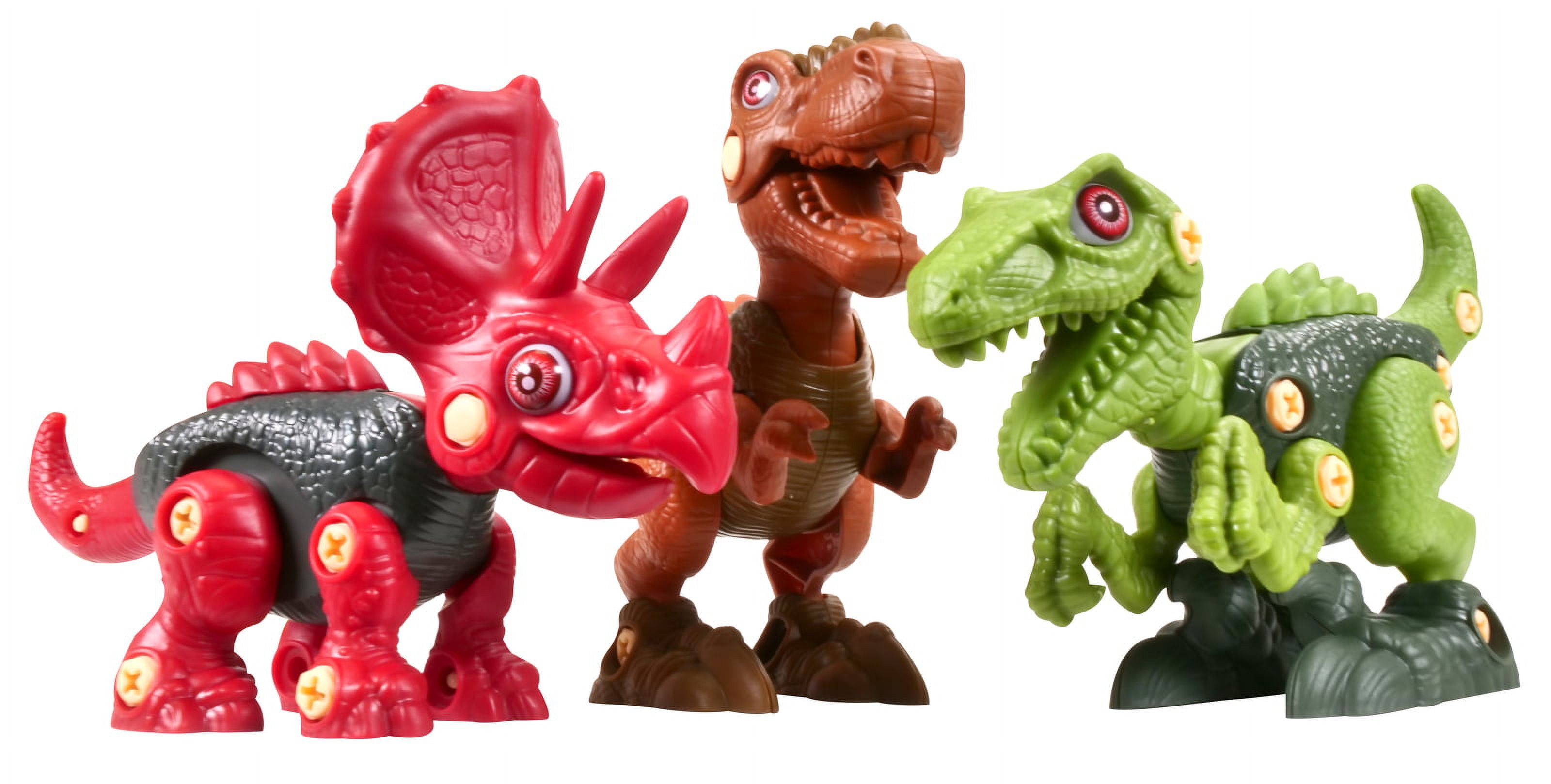 Contixo DIY Dinosaur (Tyrannosaurus, Raptor, Triceratops) Red Toys