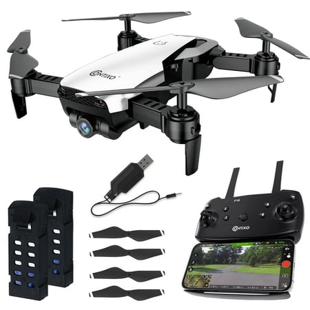 Contixo - F16 Ziro Stunt Drone 1080P HD Camera, FPV, Foldable, 16-Min Flight, Brushless Motor, Follow Me - Black