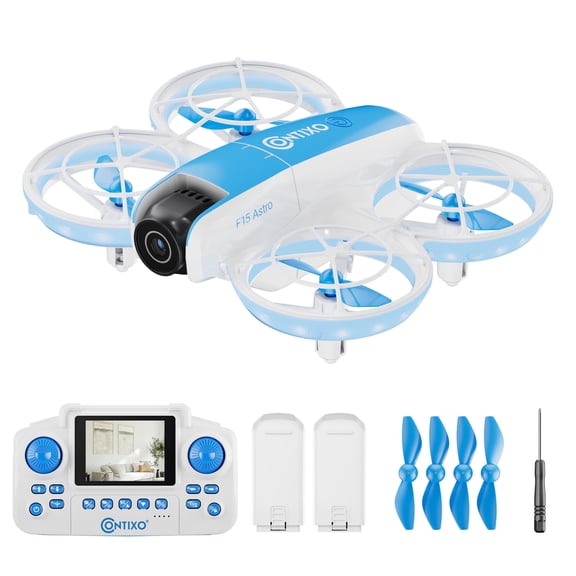 Contixo F15 Astro Mini Drone with 2.4" Screen Remote – Dual Camera, Live Video Display, Optical Flow Hover