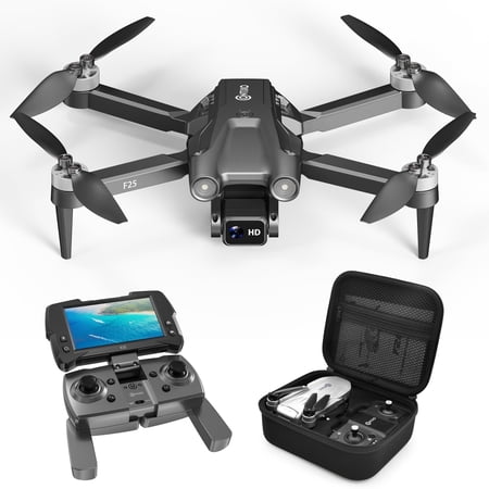 Contixo F25 GPS Drones for Adults with Camera, Foldable RC Drone with 1080P 4.3 Inch FPV Screen, 16-Min Flight, Black