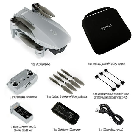 Contixo - F36 Gimbal Drone with Remote Controller - Silver