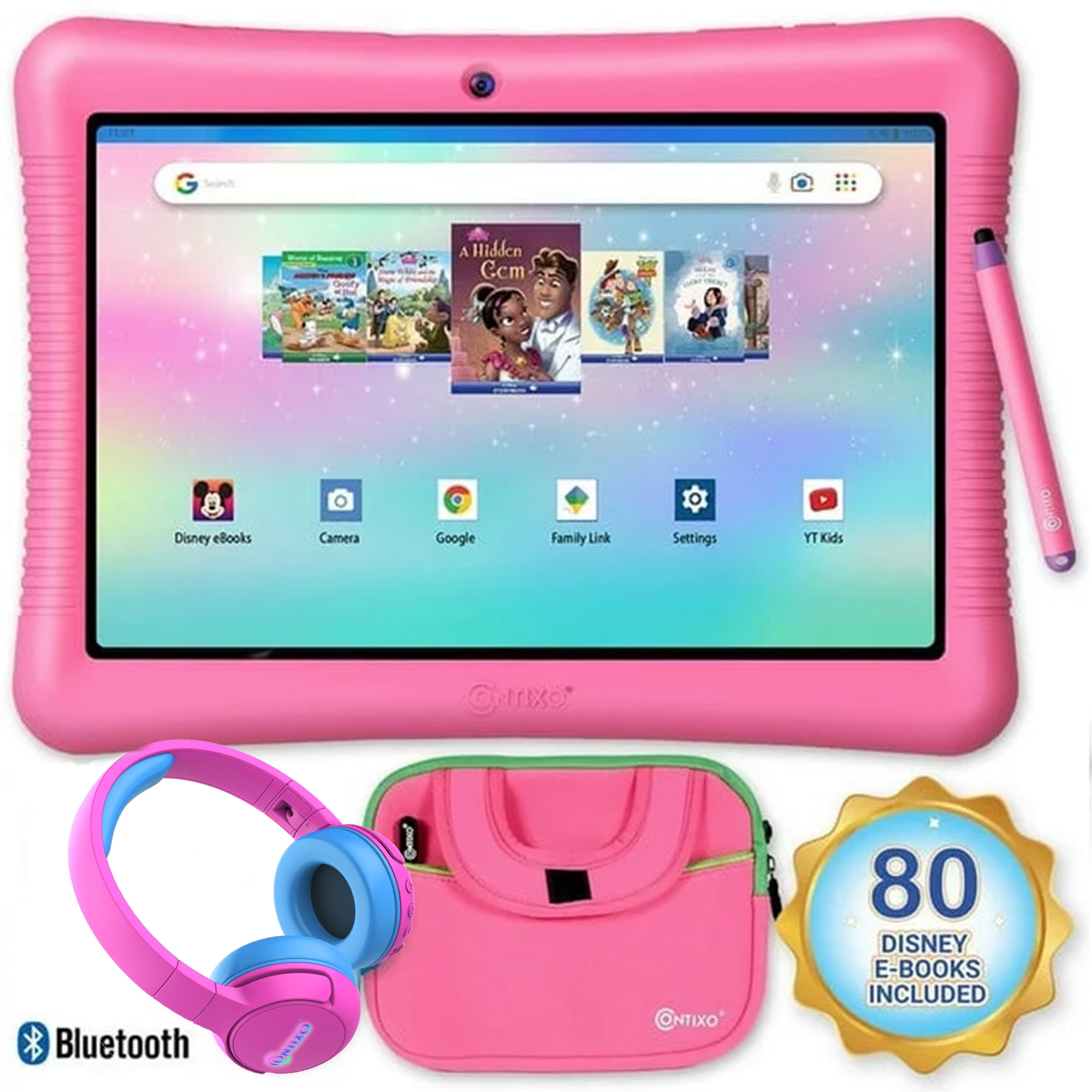 Contixo Tableta K102 para niños, HD de 10 pulgadas, de 3 a 7 años, tableta  para niños pequeños con cámara, libros electrónicos de Disney