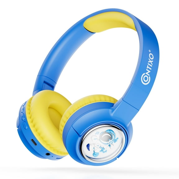 Contixo Kids Bluetooth Headphones - Wireless, 85/94dB Safe Volume, LED Lights, Mic & 3.5mm Jack -