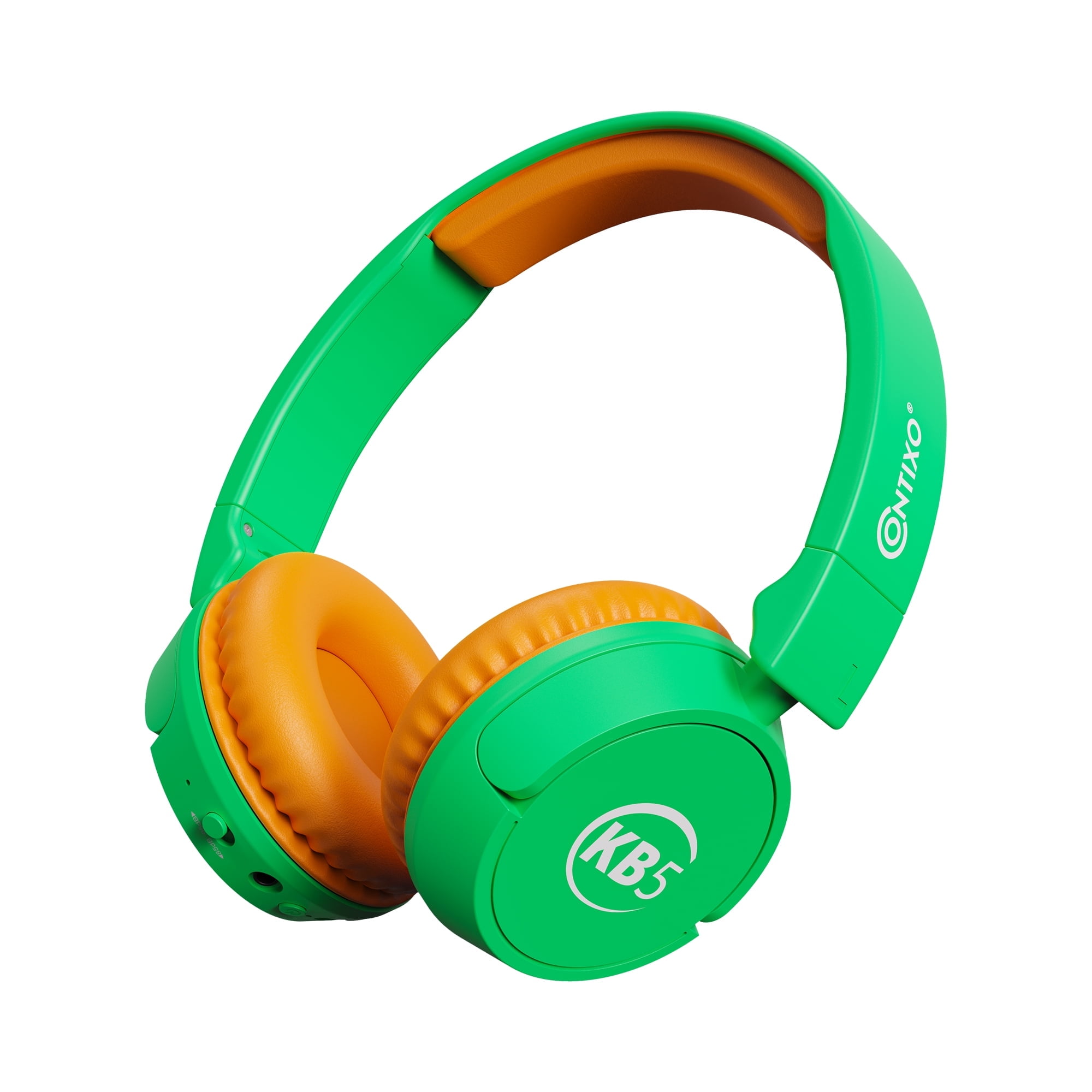 Contixo KB-5 Wireless Kids Headphones, Over-Ear Foldable Bluetooth Headset with 85dB Volume Limit, Green/Orange