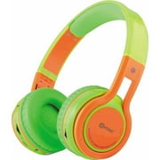 Contixo Kids Bluetooth Headphones, Wireless & Wired, Built-In Mic, Foldable, Adjustable Headband, iPhone, iPad, Android & Gaming Devices - Green/Orange