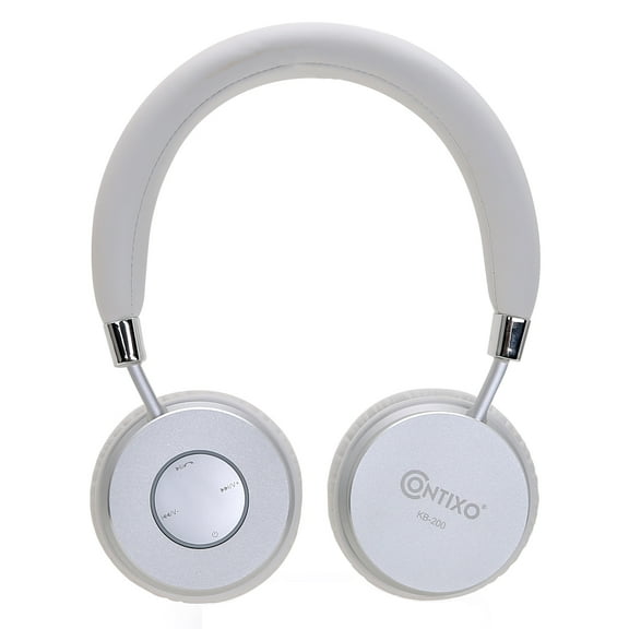 Contixo Kids Bluetooth Headphones, Wireless & Wired, Built-In Mic, Noise Cancelling, Over-Ear Design, iPhone, iPad, Android & Gaming Devices - White