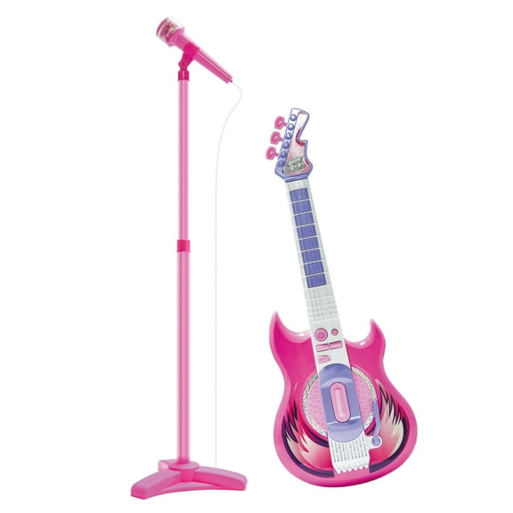Contixo Kids Guitar Set w/ MP3 Microphone, Guitar for Kids Ages 3+, Toddler Toys, Dual Play Modes, Musical Toy - Purple