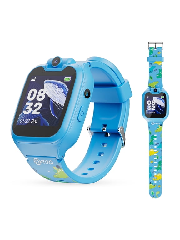 Kids Smart Watch with 1.54” HD Touch Screen, Kids Watch with 16 Educational Games and Rotating Camera, Blue