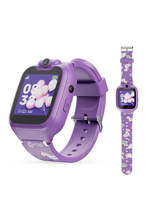 Kids Smart Watch with 1.54” HD Touch Screen, Kids Watch with 16 Educational Games and Rotating Camera, Purple