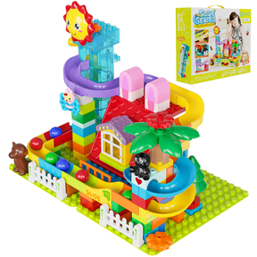Contixo MK1 Marble Track Building Set | 118-Piece STEM Construction Toy with Vertical Elevator Lift, Rabbit House Villa Scene & Multi-Lane Marble Run System | Creative Gravity & Motion Building Toy