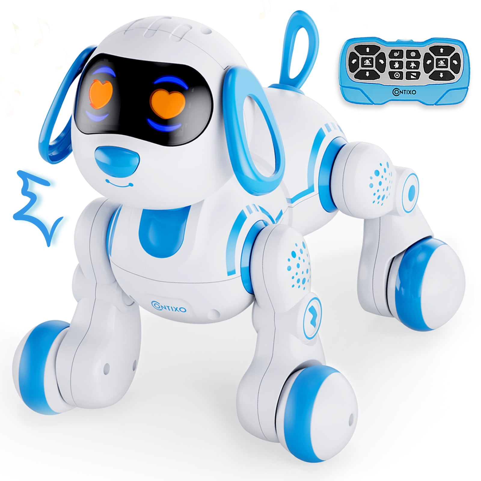 Contixo R3 Robot Dog, Walking Pet Robot Toy Robots for Kids, Remote Control, Interactive Dance, Voice Commands, RC Toy Dog for Boys and Girls (Blue)