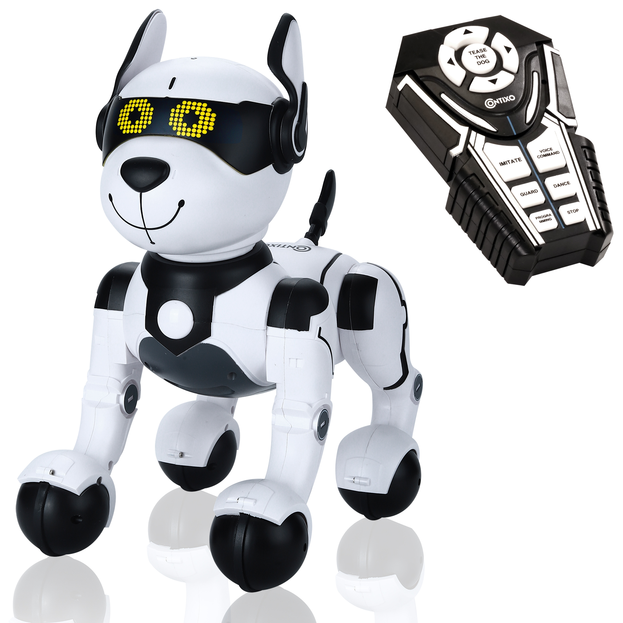 Contixo R4 Dog RC Toy Robot Electronic Pet, Walking Pet Toy Robots for Kids, Remote Control, Interactive & Smart Dancing, Voice Commands, RC Dog Gift toy for Girls & Boys Ages 2,3,4,5,6,7,8,9 10Years - image 1 of 17