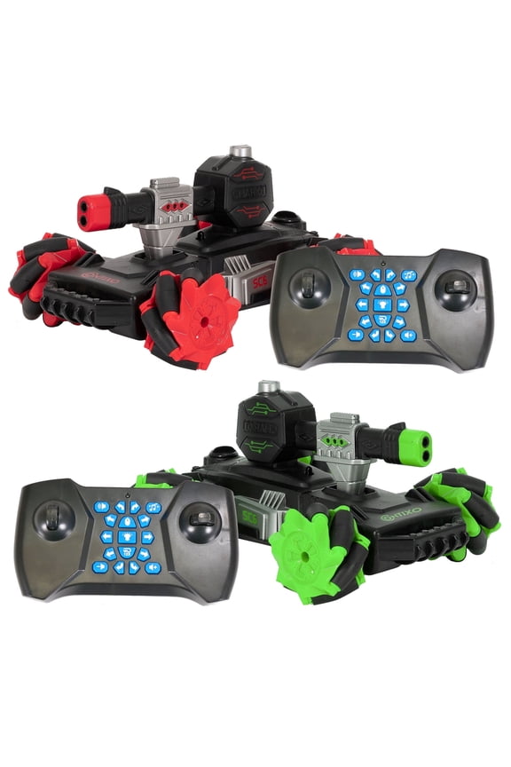 SC6 RC Battle Tanks, Remote Control Cars with Infrared Laser, LED Lights, Smoke and Sound, 2-Pack
