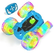 Contixo Remote Control Car, Stunt Racer, 360° Flip & Rotate, LED Lights, Wristband Controller, All-Terrain RC Cars for Kids, Blue