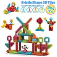 thumbnail image 1 of Contixo STEM Bristle Building Blocks for Kids Ages 3-8, Educational & Sensory Toy Building Set, 244 Pcs - Rainbow Colors, 1 of 10