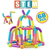 Contixo Magnetic Building Blocks, Multicolor STEM Learning Magnetic Blocks Set for Ages 3 and Up, 68 Pieces