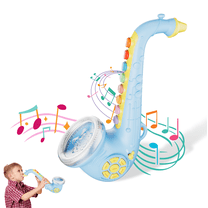 Contixo Saxophone Musical Toy for Kids- With Songs and Lights, Ages 3-10, Blue