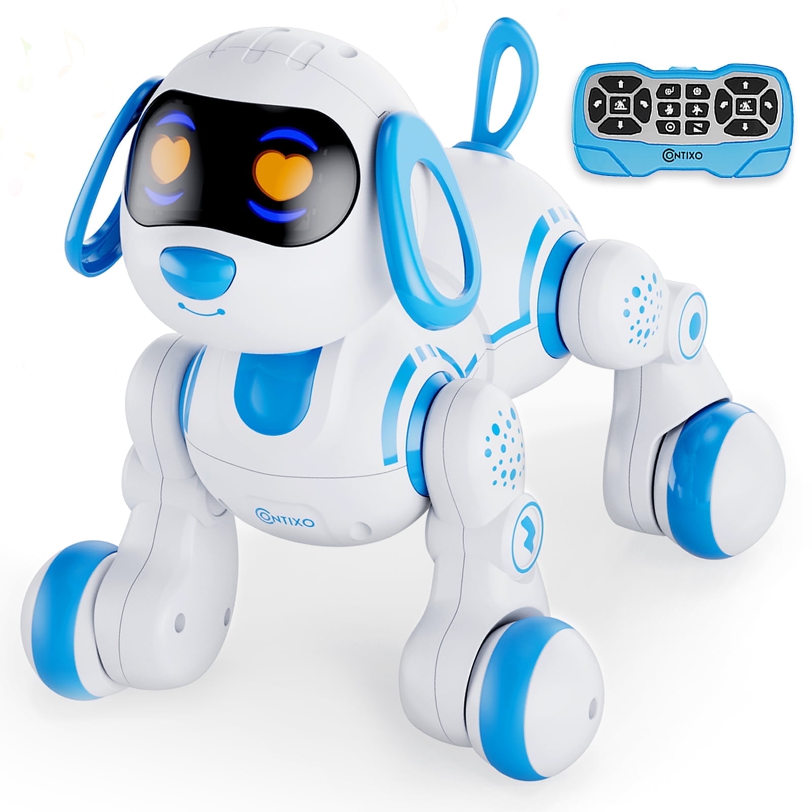 Contixo Smart Puppy, Kids & Toddlers Ages 3-8, Interactive Learning Robot Dog Toy, Remote Control, Lights & Sounds, Blue