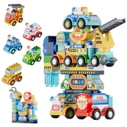 Contixo TF1 Transformer Building Block Set | 2-in-1 Transforming City Vehicle to Robot STEM Building Toy for Kids Ages 3+ | 93-Piece Snap-Fit Construction Set with City Traffic Scene