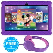 Contixo 7" Kids Tablet Bundle, STEM Learning w/ Contixo Academy, Kids Ages 3-7, Tablet & Headphones, Android Tablet, Parental Controls, WiFi – Purple