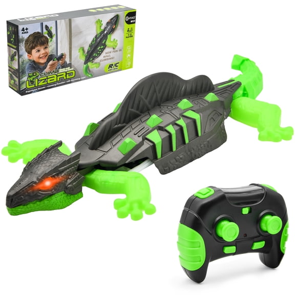 Contixo WC2 Wall Climbing RC Lizard Toy for Kids, Remote Control Gecko Robot, LED Eyes, Rechargeable Wall & Floor Crawler, Ages 4+