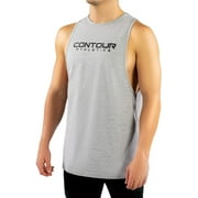 Contour Athletics Bodybuilding Tank Tops for Men, Stringer Muscle Fitness Tee for Gym Workout (Gray)