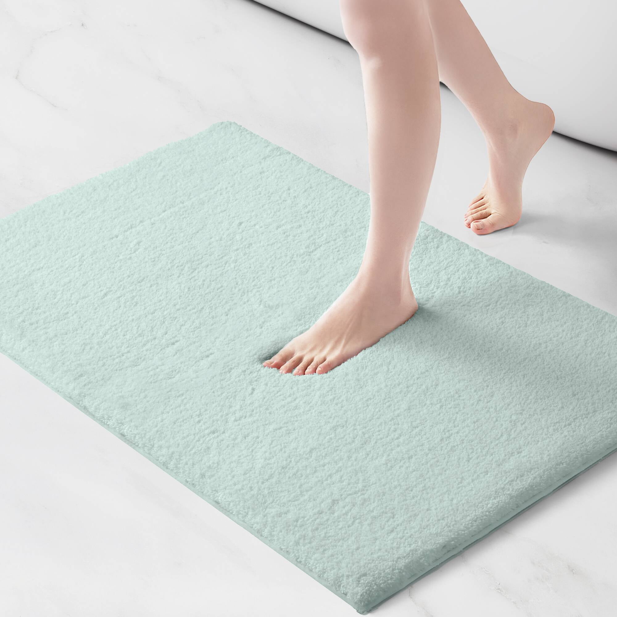 Contour Bath Rug 20"x24" Marshmallow Spa Quality Ultra Soft Plush High Pile Quick Dry Absorbent Non-Slip Latex Backing Machine Washable Bathroom Rug