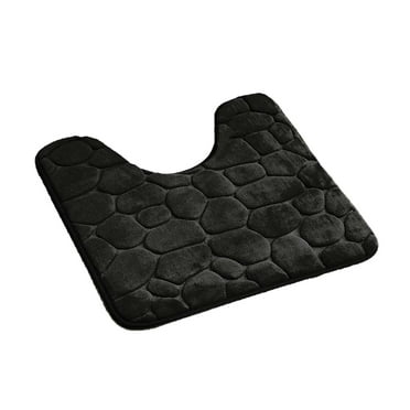 Contour Bath Rug Memory Foam Mat 3D Pebble 20âL x 20âW Black
