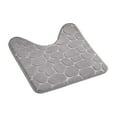 thumbnail image 1 of Evideco French Home Goods Contour Bath Rug Memory Foam Mat 3D Pebble 20”L x 20”W Light Gray, 1 of 6