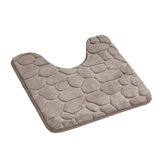 Evideco French Home Goods Contour Bath Rug Memory Foam Mat 3D Pebble 20”L x 20”W Taupe