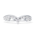 thumbnail image 1 of Contour Curved Crown V-Band 6.8mm Cubic Zirconia White Tone 925 Sterling Silver, Size 7, 1 of 7