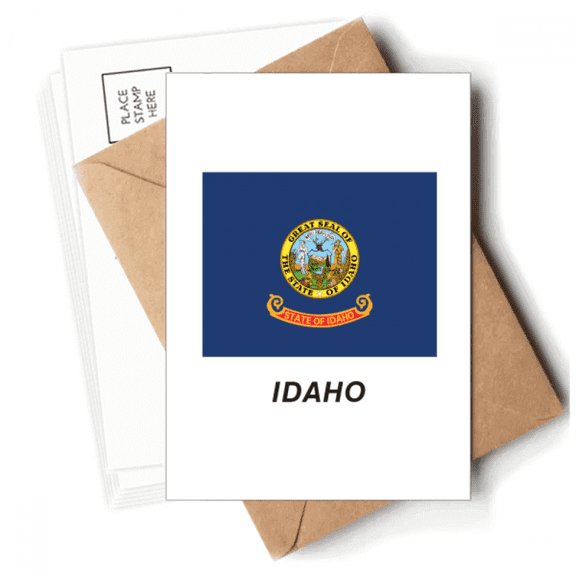 Contour Flag State Idaho Art Deco Fashion Postcards Envelopes Blank Note Cards Mailing