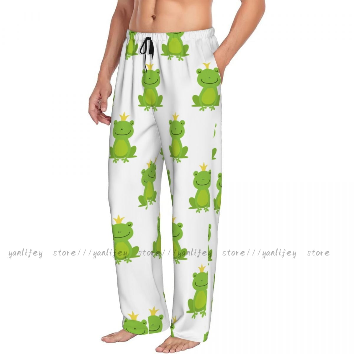 Contour Frogs And Leaves And Waves Mens Pajamas Pyjamas Pants Lounge ...