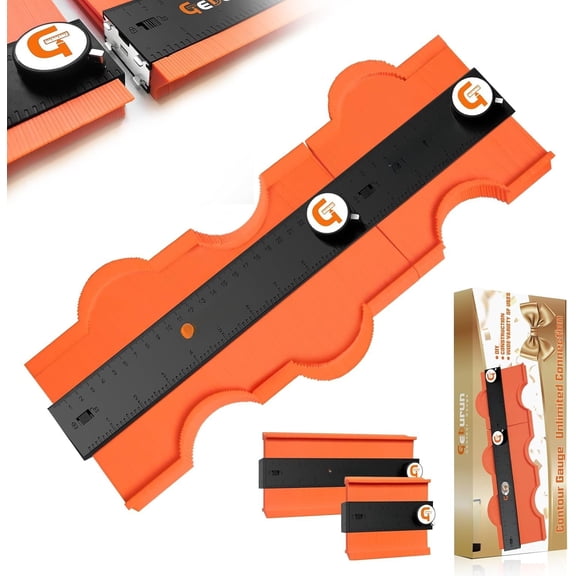 Contour Gauge (10+5 Inch) Unlimited Connection Profile Tool with Lock, Christmas Gifts for Men Dad Husband Him, Stocking Stuffers for Men Contour Duplicator Men Gifts Woodworking Tools for Men
