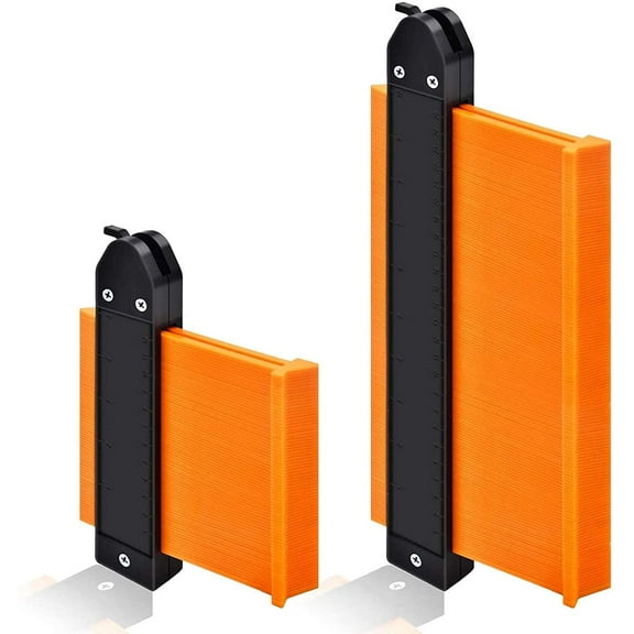 Contour Gauge Profile Tool, GOXAWEE Widen Irregular Shape Duplicator 5''& 10''-Tightness Adjustable- Master Outline Measuring Plastic Ruler for Corners, Wood Templates, Tiles and Laminate