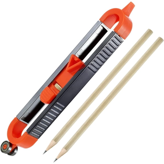 Contour Gauge Scribe Tool, Precise Profile Gauge Tool with Lock and 2 Pencils, Irregular Shape Duplicator, Woodworking Measure Ruler for DIY Handyman, Craftsman, Construction, Carpet, Tile Laying