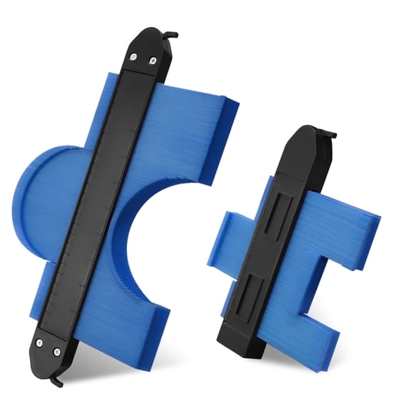 2 Pack Blue Contour Gauge Tool– 10 Inch&5 Inch Widen Shape Duplicator with Lock,Profile Outline Measuring Tool for Woodworking,DIY,Construction,Ideal Gift for Dad,Grandpa,Husband