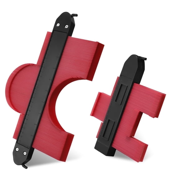 2 Pack Red Contour Gauge Tool– 10 Inch&5 Inch Widen Shape Duplicator with Lock,Profile Outline Measuring Tool for Woodworking,DIY,Construction,Ideal Gift for Dad,Grandpa,Husband