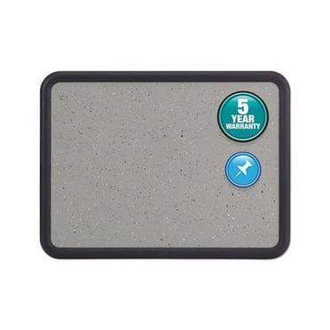 Contour Granite Gray Tack Board 36 x 24, Black Frame