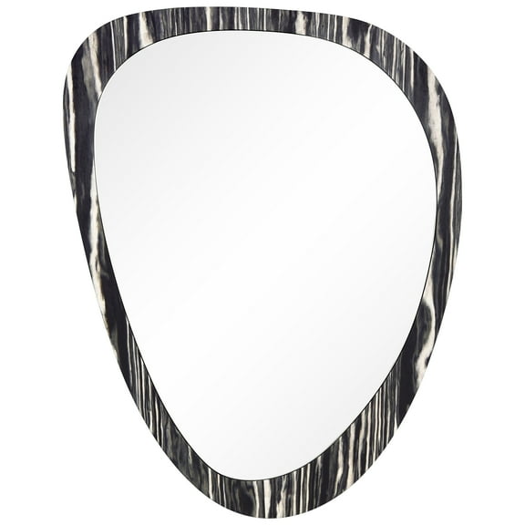 "Contour Harmony Wall Mirror", 35"x27" Irregular Mirror Featuring a 31"x23" Center Mirror, on an Exotica Stained Veneer 2" Frame